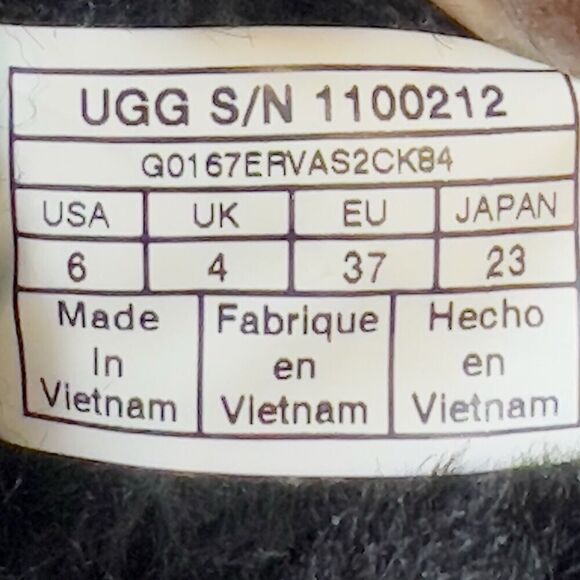 UGG Short Black Suede Winter Boots Womens 6 Pull On Sherpa Lining Comfort Casual - Picture 10 of 12